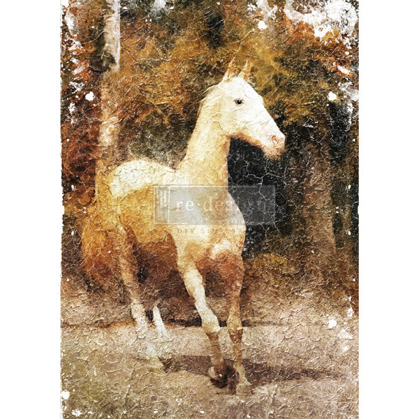 Carta da Découpage "White Majesty" in Carta di Riso 59x84 cm