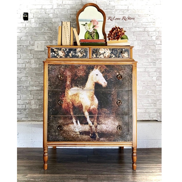 Carta da Découpage "White Majesty" in Carta di Riso 59x84 cm