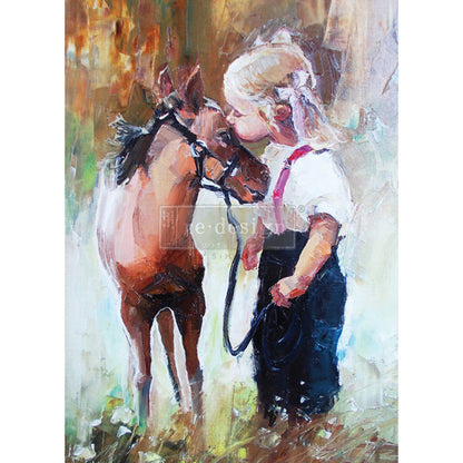 Carta da Découpage "Gentle Friends" in Carta di Riso 59x84 cm