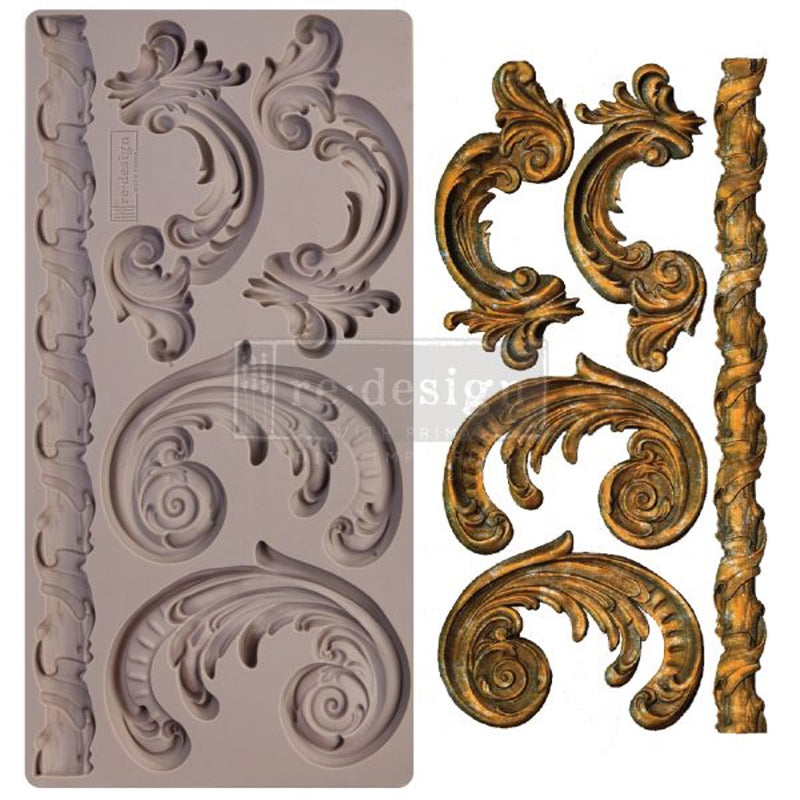 Redesign Decor Moulds "LILIAN SCROLLS" 12,5 x 25 cm