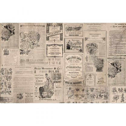Carta da Découpage "NEWSPRINT" in Tessuto 48x76cm
