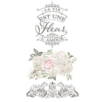 Redesign Decor Transfers "LA VIE EST UNE FLEUR" 43 x 68,5 cm