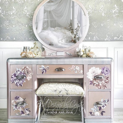 Redesign Decor Transfers "BURGUNDY ROSE GARDEN" 61 x 89 cm