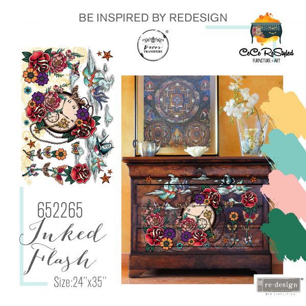 Redesign Decor Transfers "CECE INKED FLASH" 61 x 89 cm