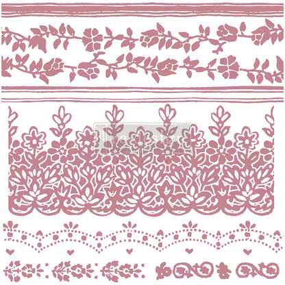 Redesign Decor Stamp "FLORAL BORDERS" 30,5 x 30,5 cm