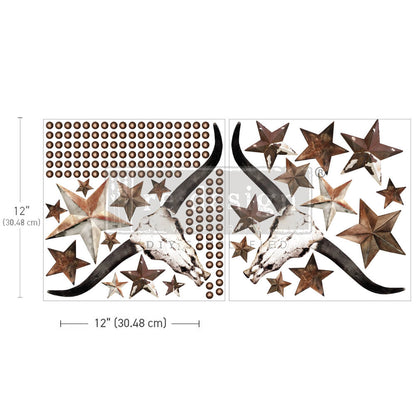 Redesign Decor Transfers "Wild West Whispers" 2 fogli 30,48x30,48 cm