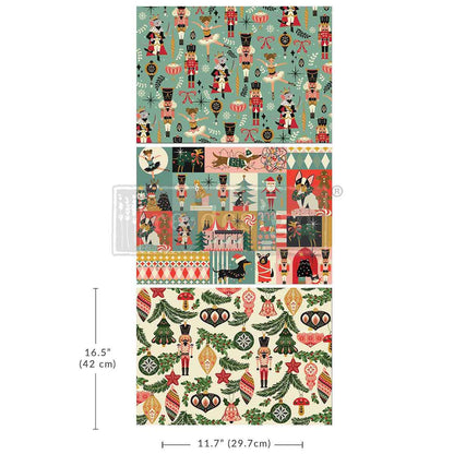Carta da Découpage Fiber Pack "Nutcracker Happiness" - 3 fogli A3