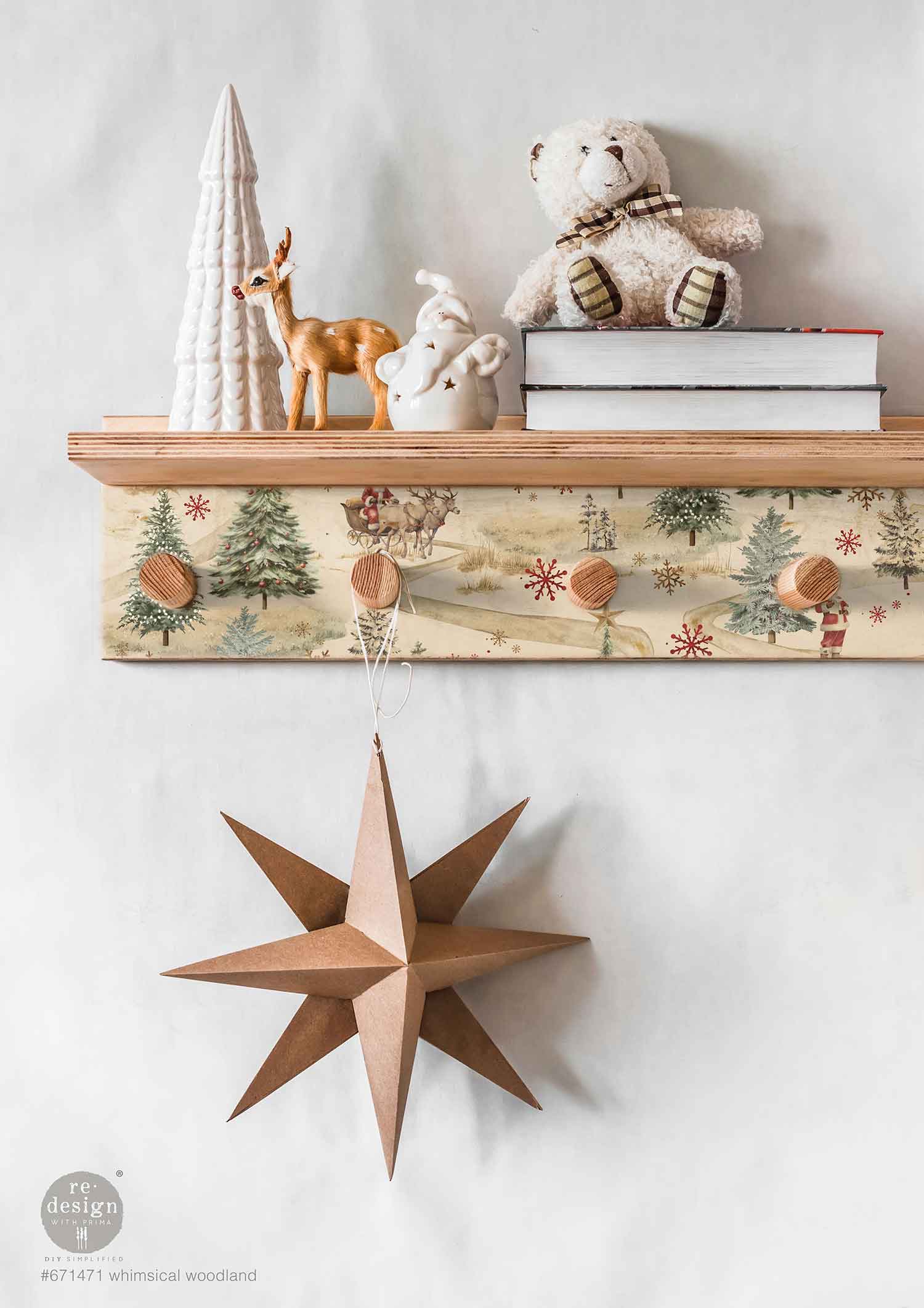 Carta da Découpage Fiber Paper "Whimsical Woodland " - 3 fogli A3