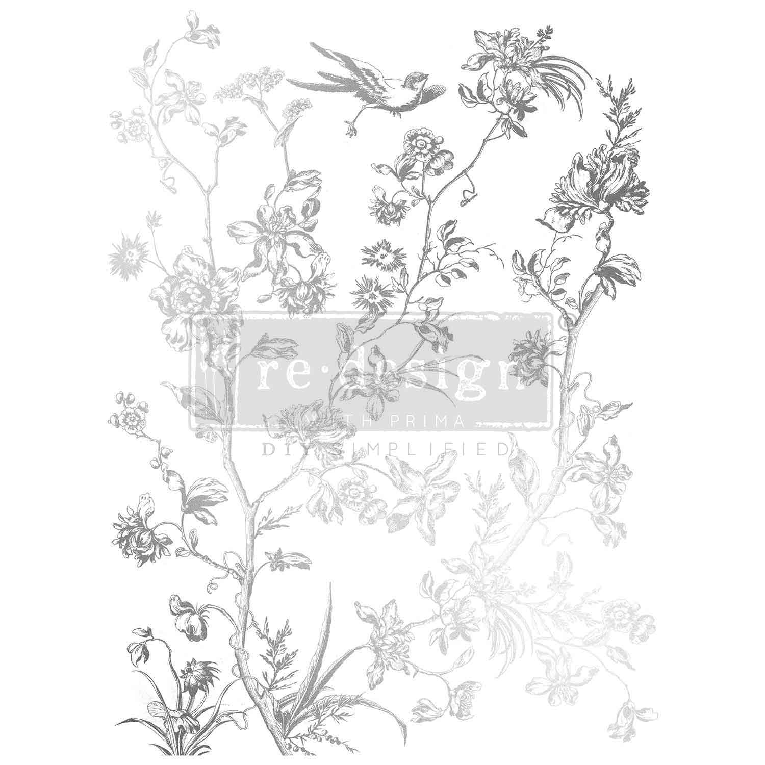 Redesign Decor Transfers Foil Kacha “SILVER BIRD” 45,7 x 60,9 cm