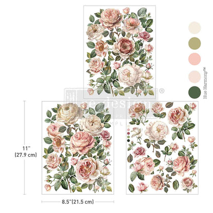 Redesign Decor Transfers – "Blush Blossoms" 21,5x28 cm 3 fogli