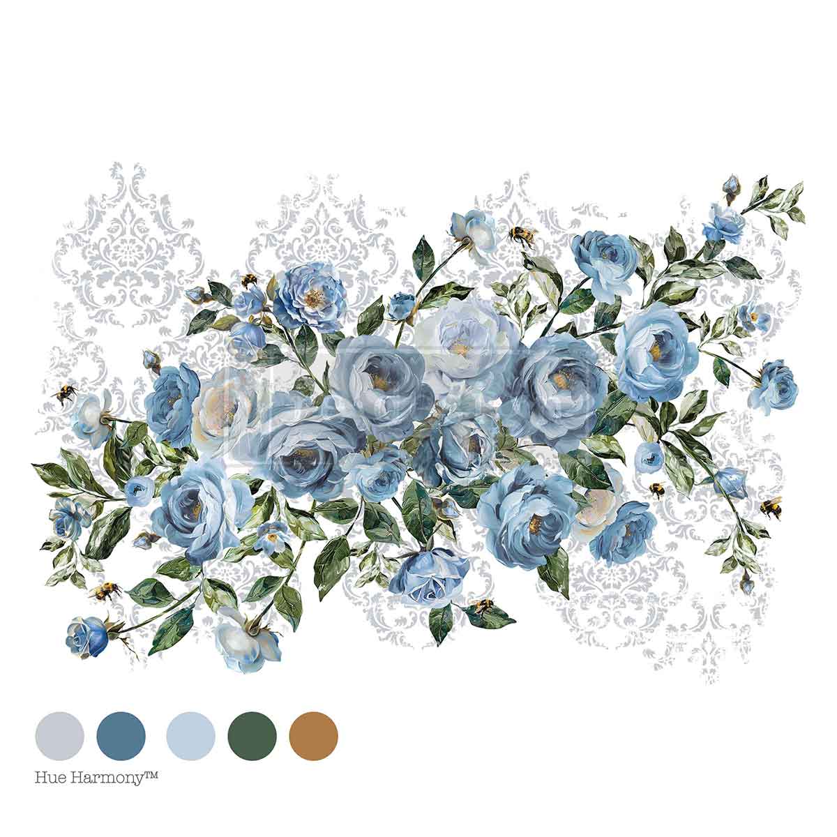 Redesign Decor Transfers –  "Azure Blossom”  4 fogli 90x70 cm