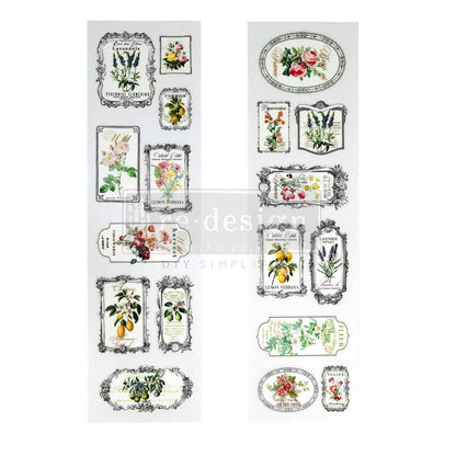 Transferencias de lujo rediseñadas – "Flor de marco" 8,2x29,2 cm 2 hojas