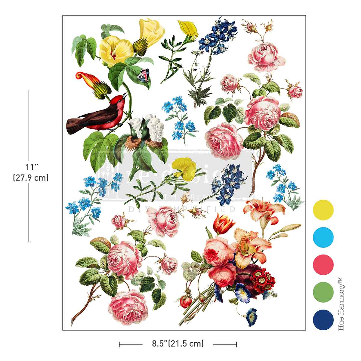 Transferencias decorativas H2O Rediseño "Romance Rústico" 1 hoja 21,5 x 29,7 cm