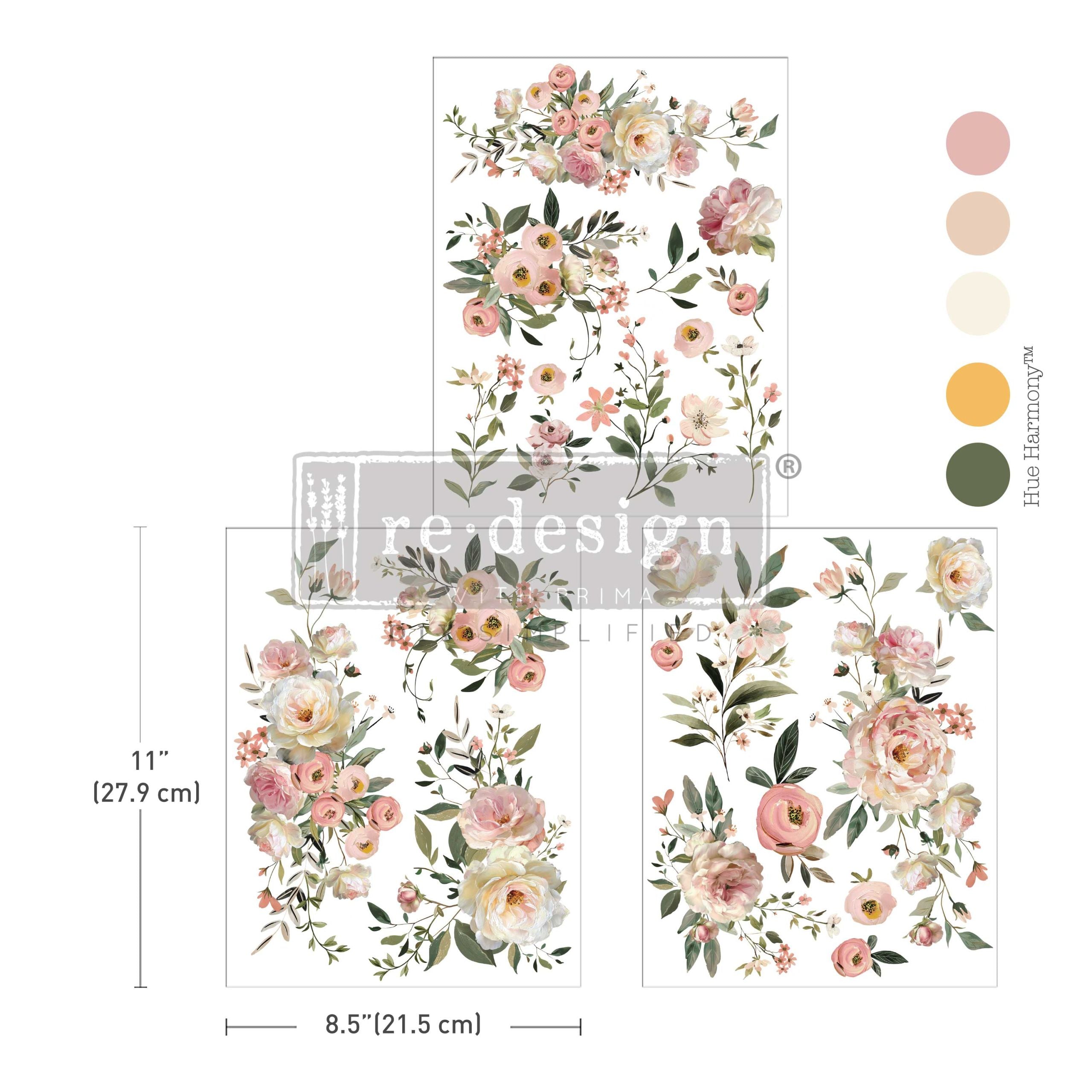 Redesign Middy Transfers – "Blush Reverie" 21,5x28 cm 3 fogli