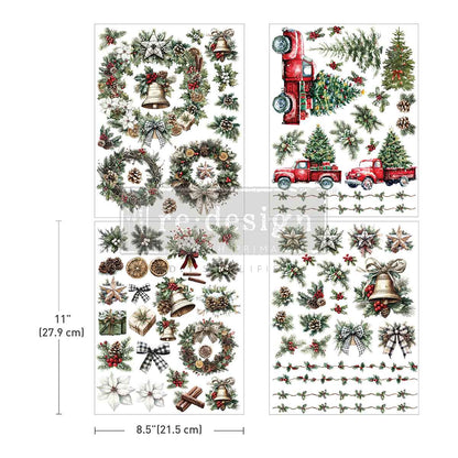 Transferts de décoration repensés – « Fantaisie de jardin » 21,5x28 cm 3 feuilles