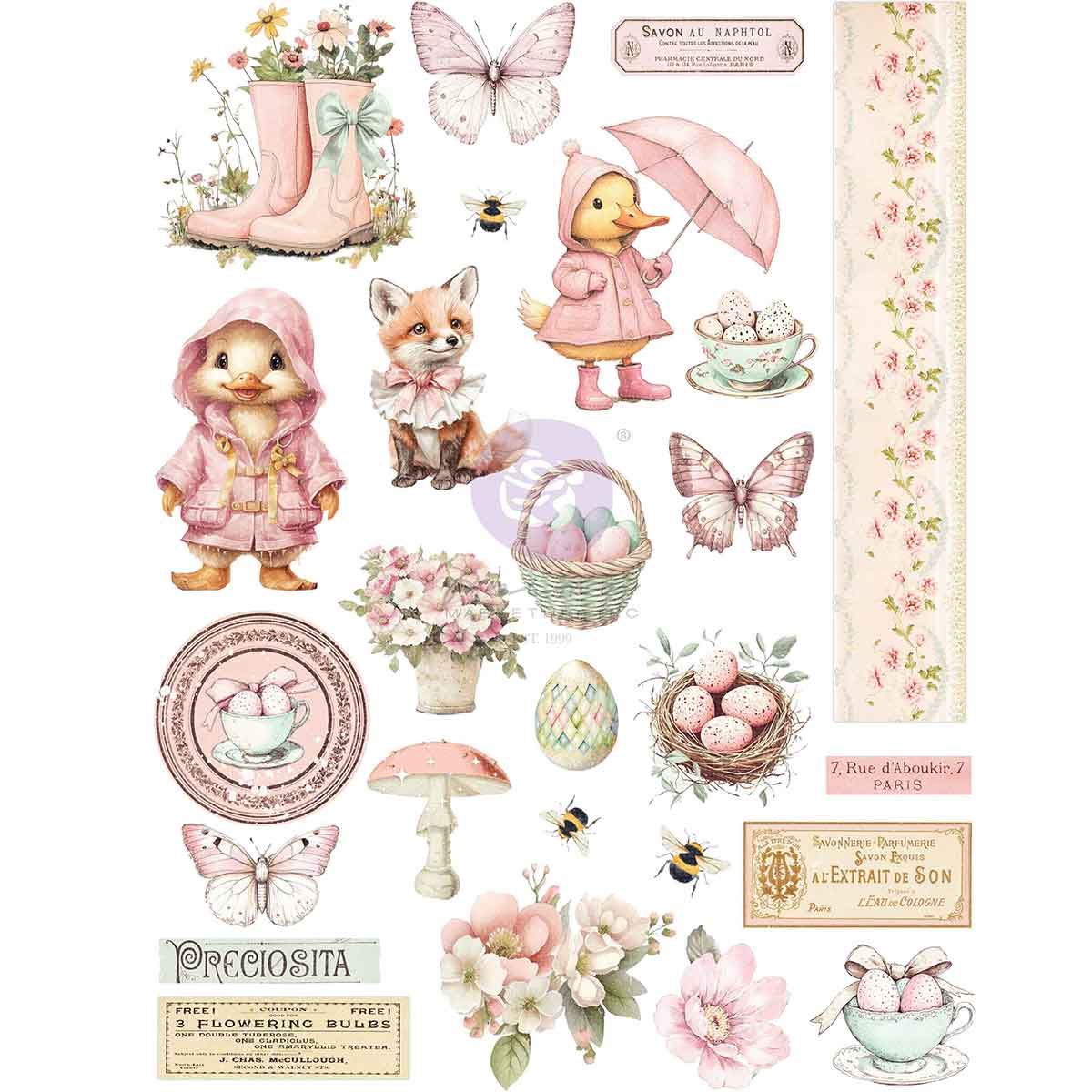 Sweet Spring Collection A4 Transfer 1 foglio 21,5 x 29,7cm