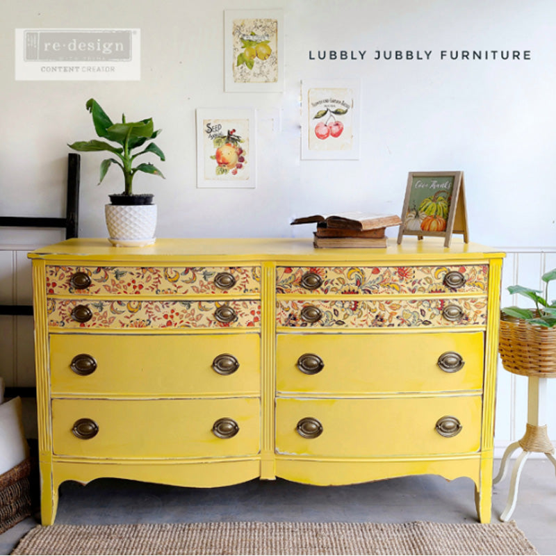 Carta da Découpage "TANGERINE SPRING" in Tessuto 48x76cm