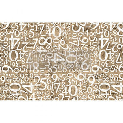 Carta da Découpage "ENGRAVED NUMBERS" in Tessuto 48x76cm