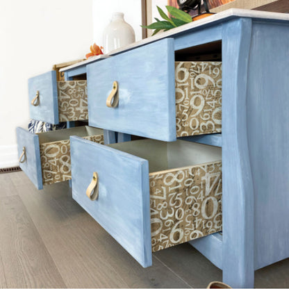 Carta da Découpage "ENGRAVED NUMBERS" in Tessuto 48x76cm