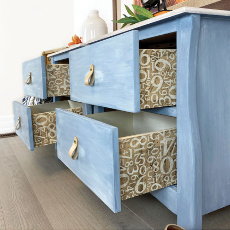 Carta da Découpage "ENGRAVED NUMBERS" in Tessuto 48x76cm