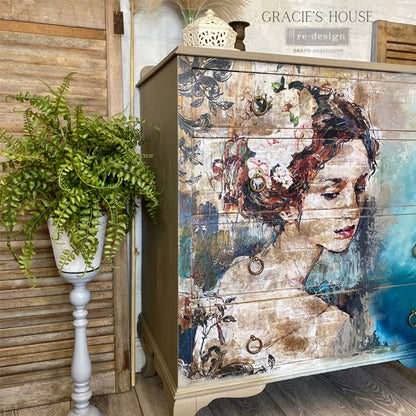 Carta da Découpage "Peaceful Ponder" in Carta di Riso 59x84 cm