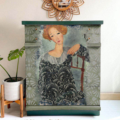 Carta da Découpage "Whimsical Lady" in Carta di Riso 59x84 cm