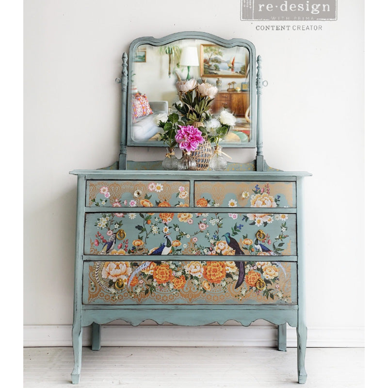 Redesign Decor Transfers " CECE PHEASANTS &amp; PEONIES" 61x89 cm