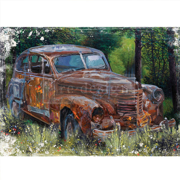Carta da Découpage "This Rusty car" in Carta di Riso 59x84 cm