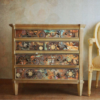 Carta da Découpage "TARNISHED PARTS" in Tessuto 48x76cm