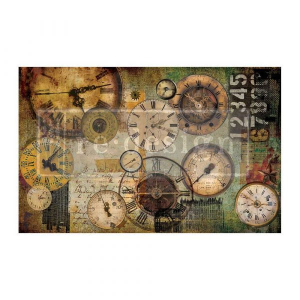 Carta da Découpage "LOST IN TIME" in Tessuto 48x76cm