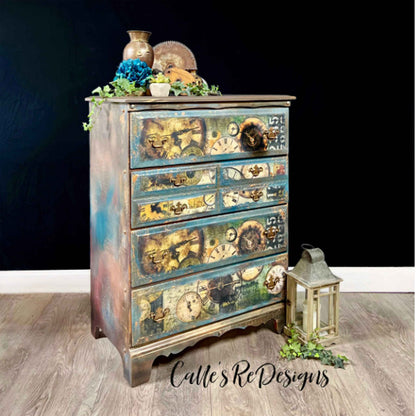 Carta da Découpage "LOST IN TIME" in Tessuto 48x76cm