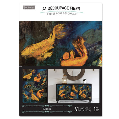 Carta da Découpage"KOI POND" in Tessuto Formato A1