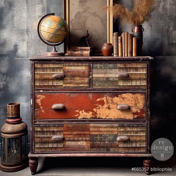 Carta da Découpage "BIBLIOPHILE" in Tessuto 49.53 x 76.2 cm