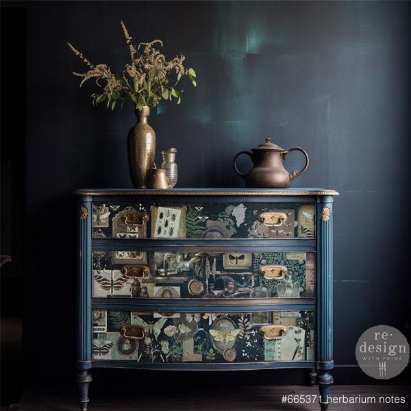 Carta da Découpage "HERBARIUM NOTES" in Tessuto 49.53 x 76.2 cm