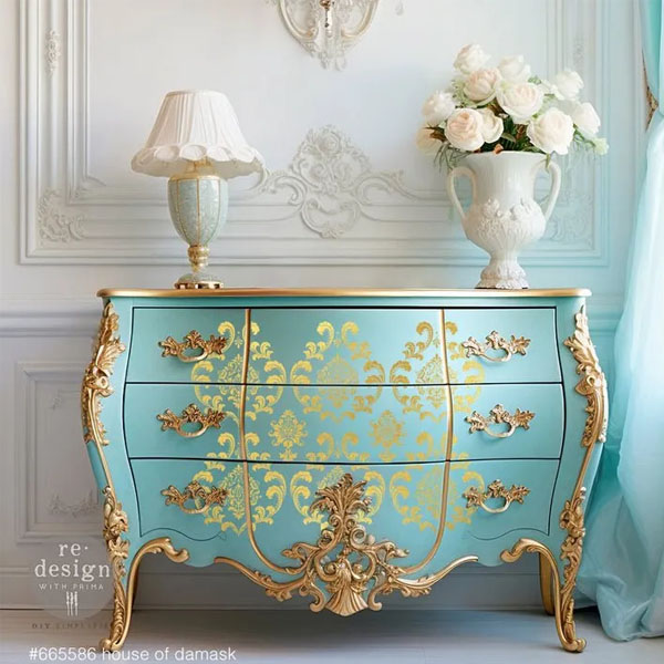 Redesign Decor Transfers Gold Foil Kacha “HOUSE OF DAMASK” 45x61 cm