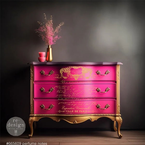 Redesign Decor Transfers Gold Foil Kacha “PERFUME NOTES” 45x61 cm