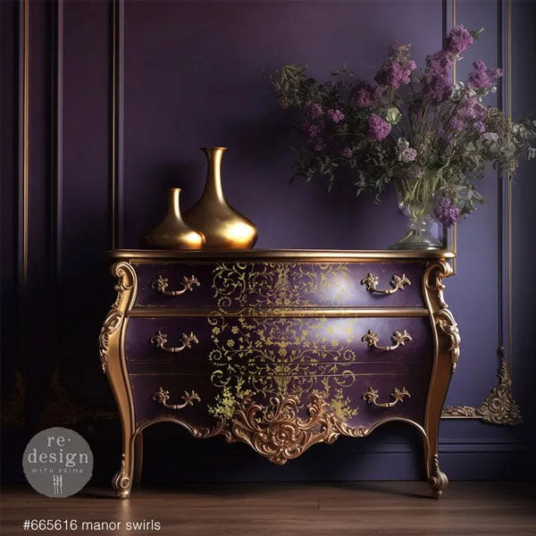 Redesign Decor Transfers Gold Foil Kacha “MANOR SWIRLS” 45x61 cm