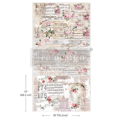 Carta da Découpage Paper Pack "SHABBY CHIC SHEETS" in Tessuto 49.53 x 76.2 cm
