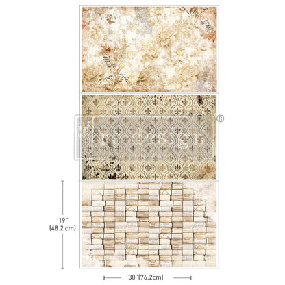 Carta da Découpage Paper Pack "ENCHANTED ROMANCE" in Tessuto 49.53 x 76.2 cm