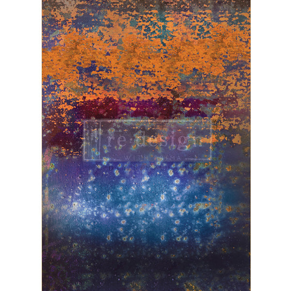 Carta da Découpage "Rustic Blue Rust" in Carta di Riso 59x84 cm