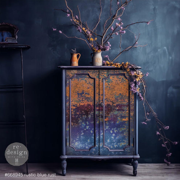 Carta da Découpage "Rustic Blue Rust" in Carta di Riso 59x84 cm