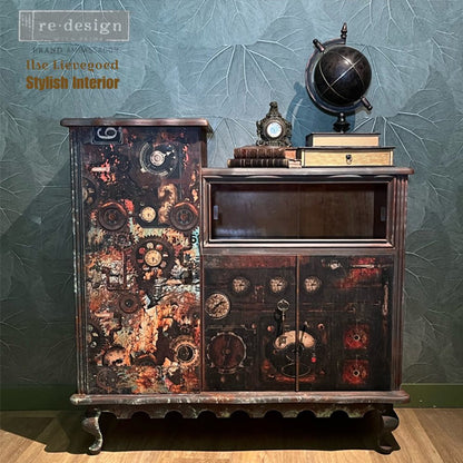 Carta da Découpage "Aged Machinery Elegance" in Carta di Riso 59x84 cm