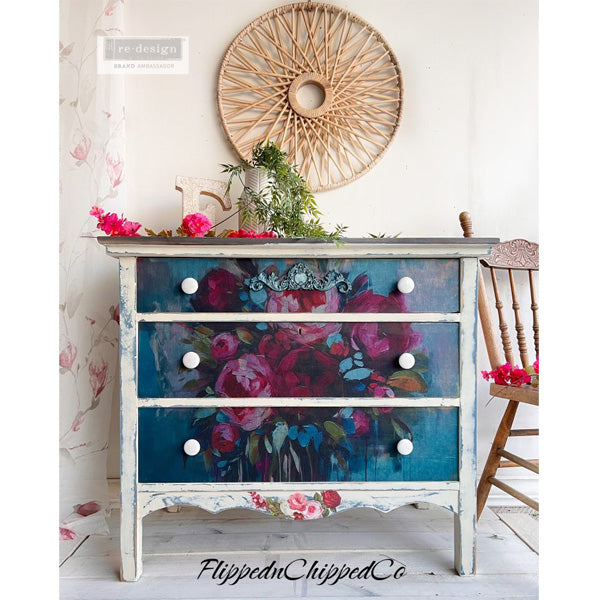 Carta da Découpage "Burst of Color" in Carta di Riso 59x84 cm