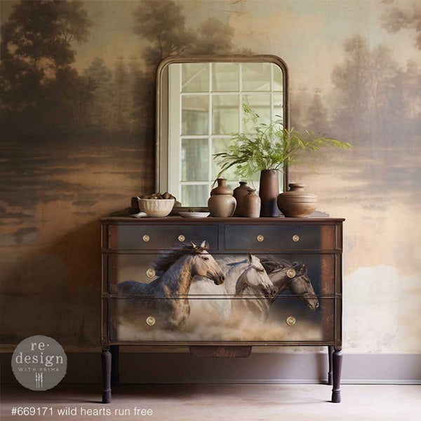 Carta da Découpage "Wild Hearts Run Free" in Carta di Riso 59x84 cm