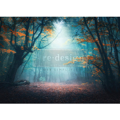 Carta da Découpage "Luminous Woodscape" in Carta di Riso 59x84 cm