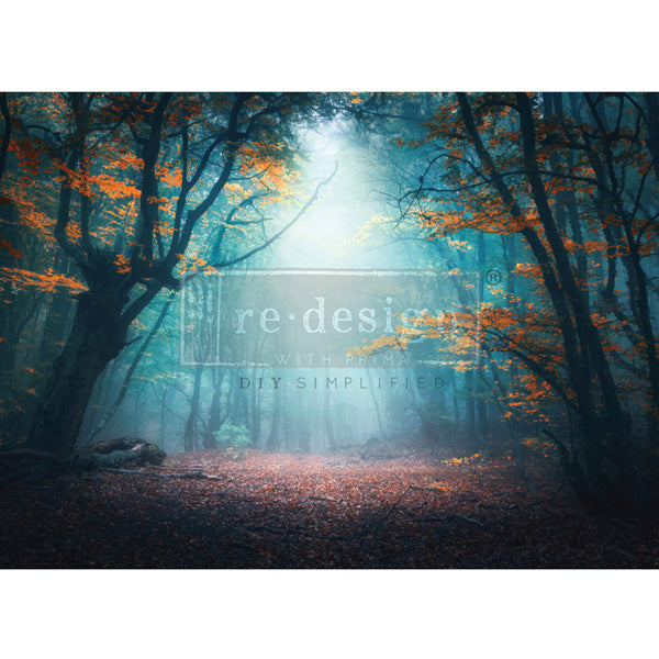 Carta da Découpage "Luminous Woodscape" in Carta di Riso 59x84 cm