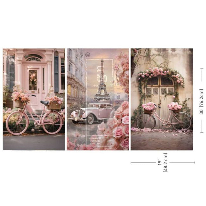 Carta da Découpage Paper Pack "PARISIAN BLOOM HAVEN" in Tessuto 50 x 76 cm