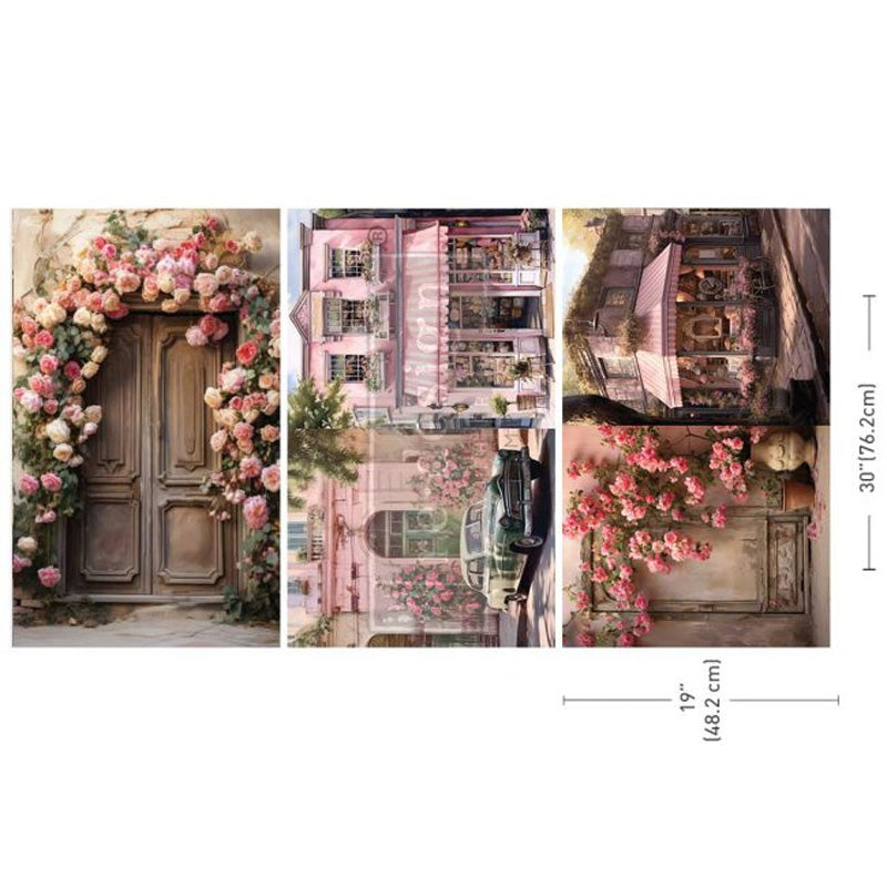 Carta da Découpage Paper Pack "BLUSH BLOSSOM BOULEVARD" in Tessuto 50 x 76 cm