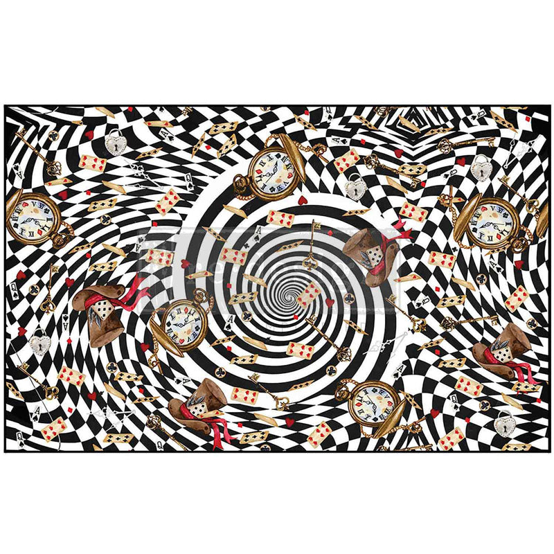 Carta da Découpage "Tea Party Whirlwind" in Tessuto Formato 49.5x76cm