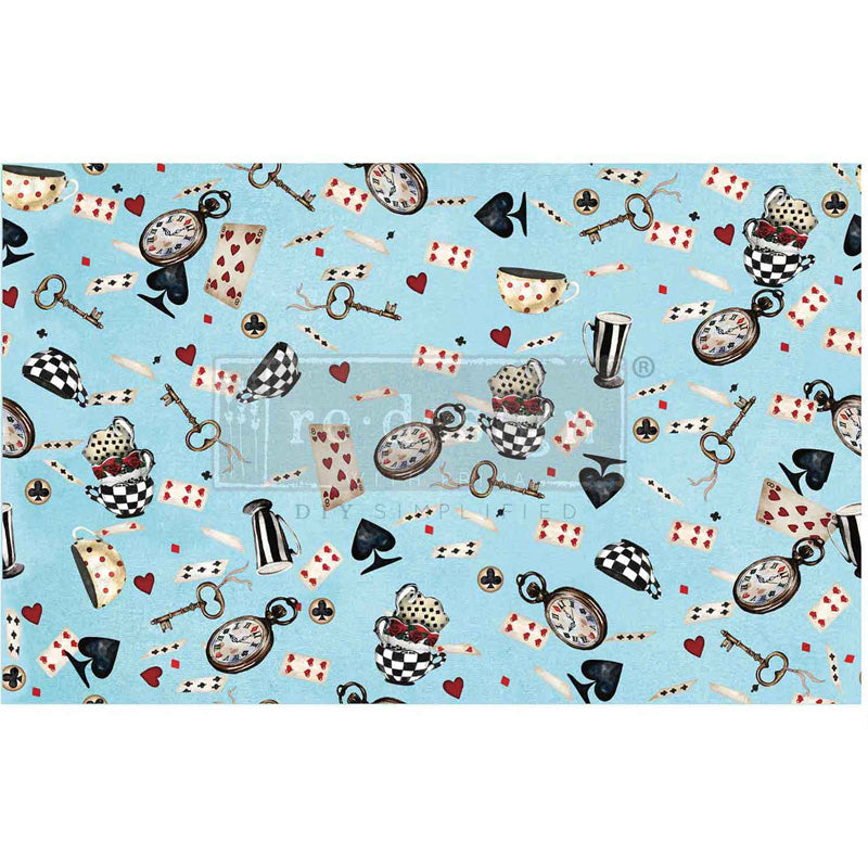 Carta da Découpage "Wonderland Whimsy " in Tessuto Formato 49.5x76cm